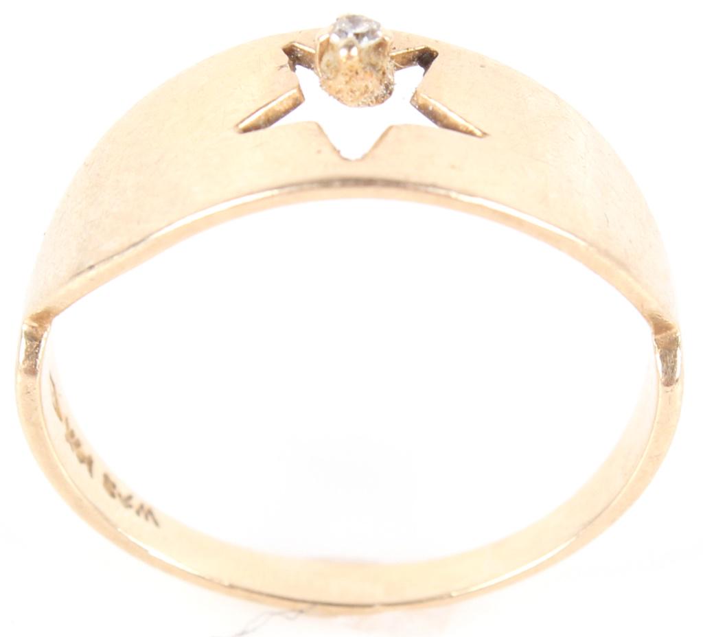 14K YELLOW GOLD .02 CT DIAMOND LADIES RING (1 of 3)