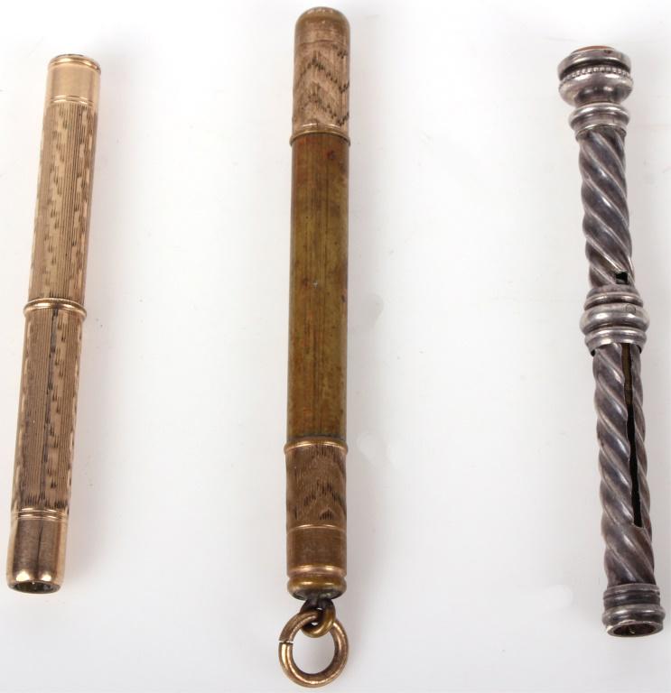 ANTIQUE GOLD & SILVER TONED TOOTHPICKS - LOT OF 3 (1 of 2)