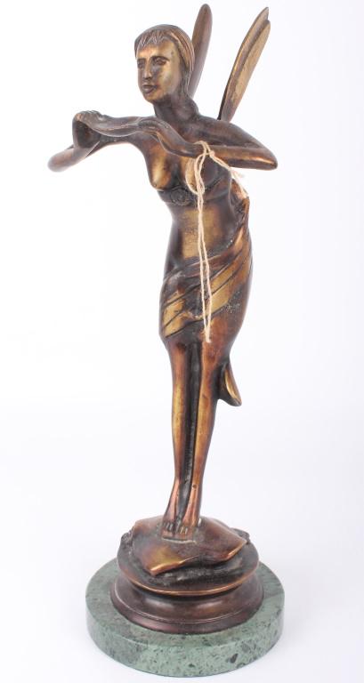 BRONZE ART DECO MYTHICAL FAIRY STATUE (1 of 4)