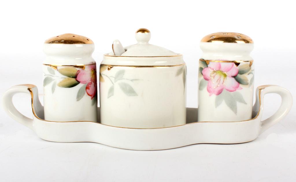 NORITAKE AZALEA PATTERN PORCELAIN SALT & PEPPER (1 of 2)
