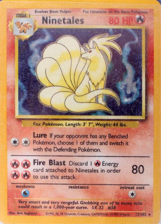 NINETALES HOLO 12/102 & MR. MIME HOLO POKEMON 6/64 (1 of 2)