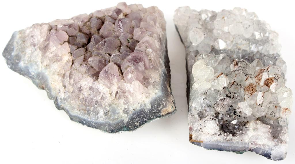 PURPLE AMETHYST & WHITE TOPAZ GEODES - LOT OF 2 (1 of 3)