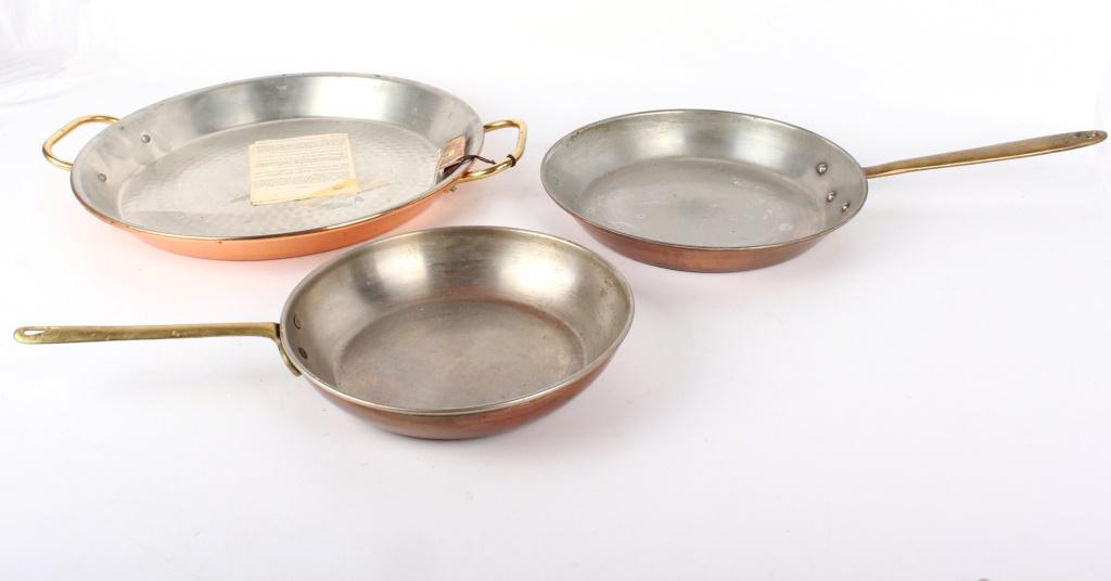 PORTUGUESE VINTAGE COPPER PANS - LOT OF 3 (1 of 4)