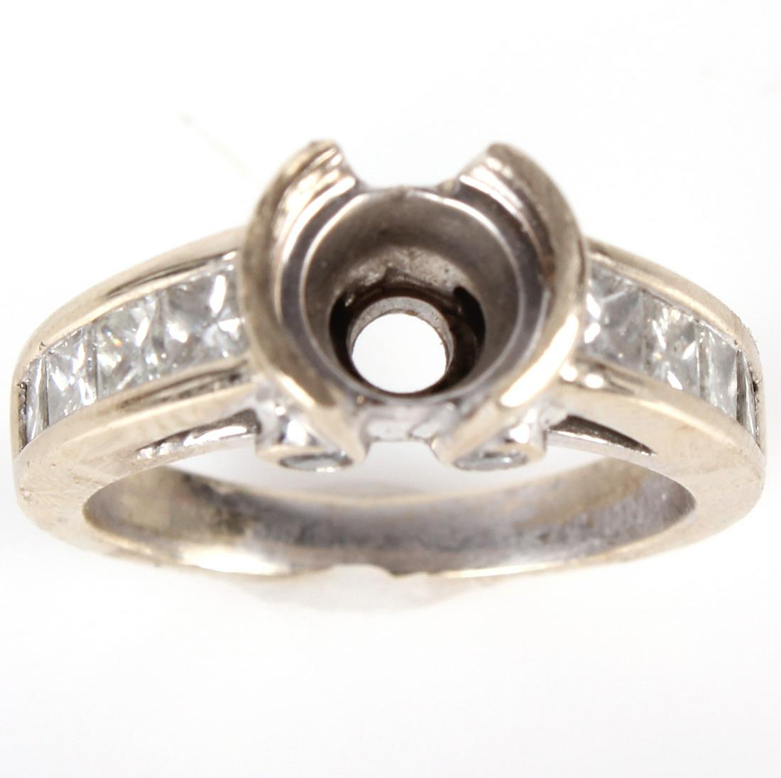 18K WHITE GOLD ENGAGEMENT RING SETTING (1 of 5)