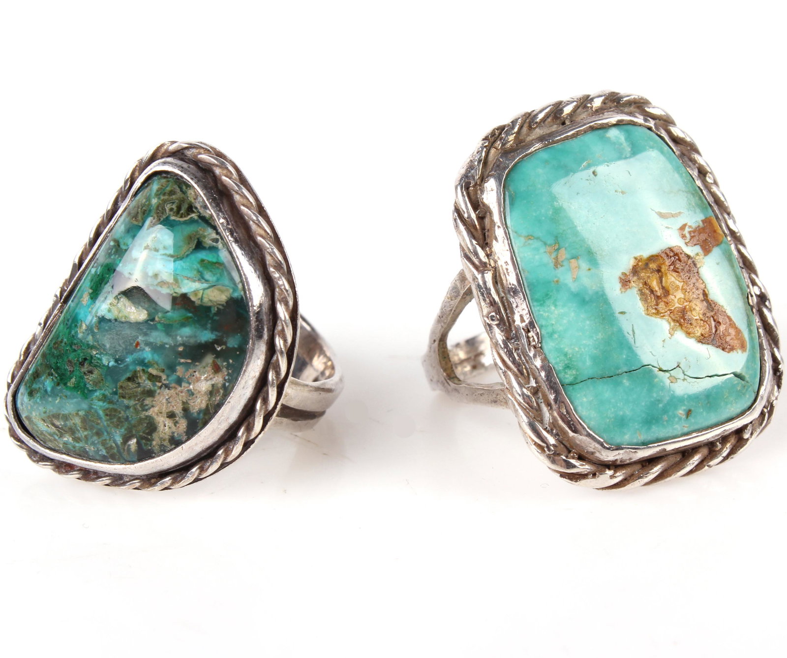 STERLING SILVER SOUTHWESTERN STYLE TURQUOISE RINGS (1 of 5)