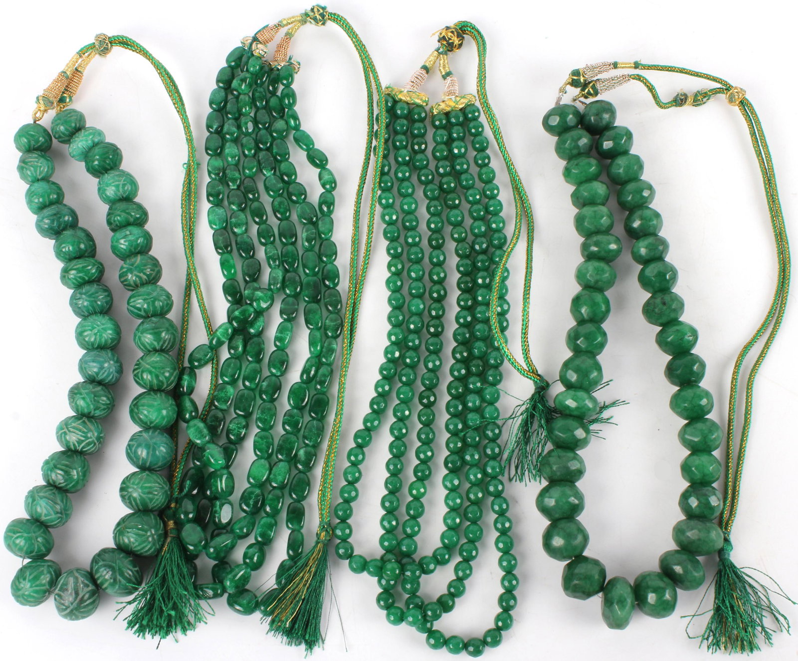 COLLECTION OF GREEN JADEITE NECKLACES - LOT OF 4 (1 of 1)