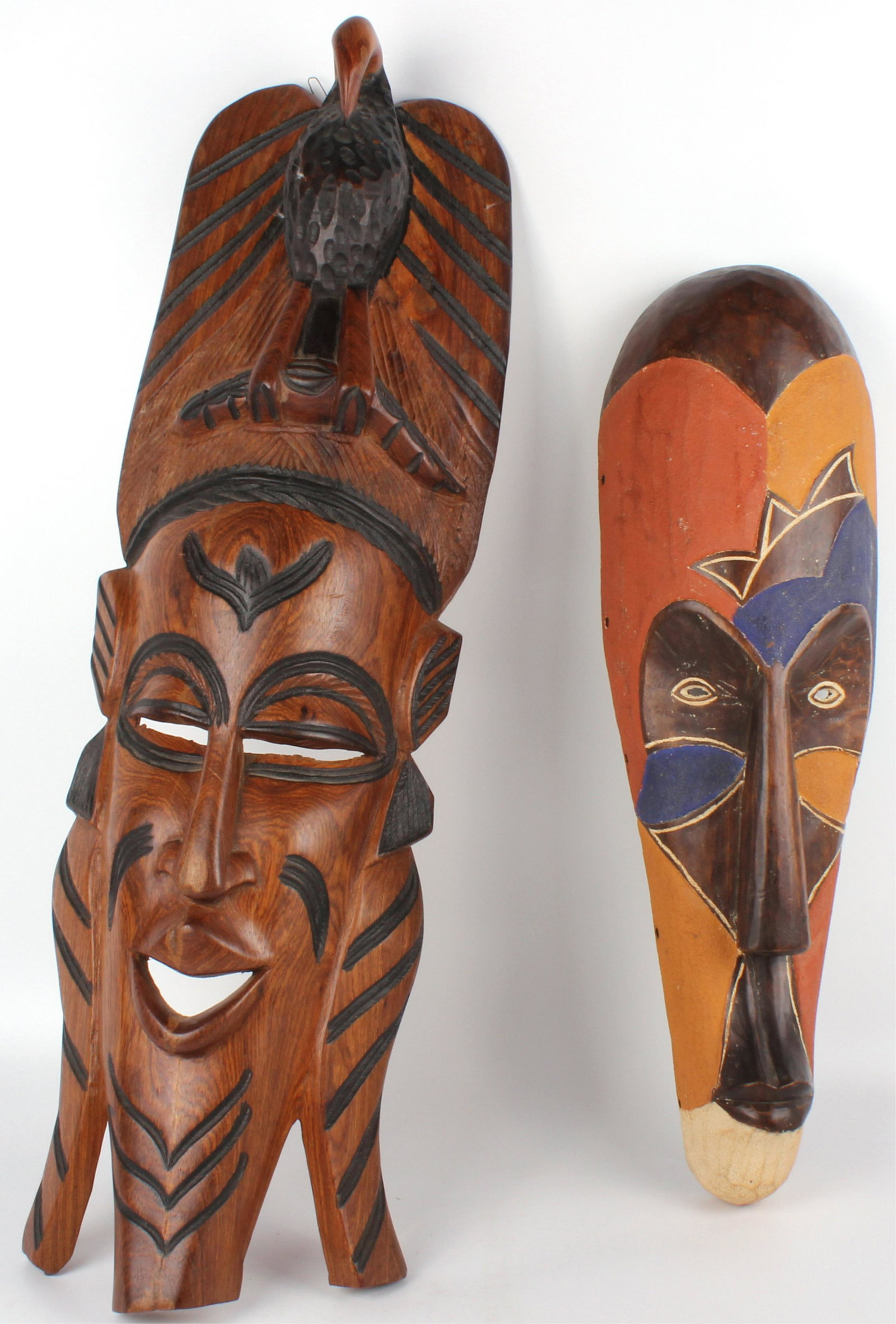 AFRICAN WOOD TRAIBAL MASK DECORATIVE WALL HANGINGS (1 of 3)
