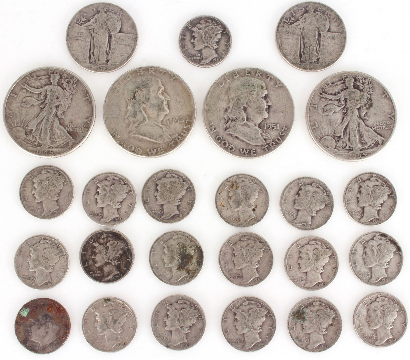 90% SILVER AMERICAN COINS - 106.9 Grams (1 of 2)