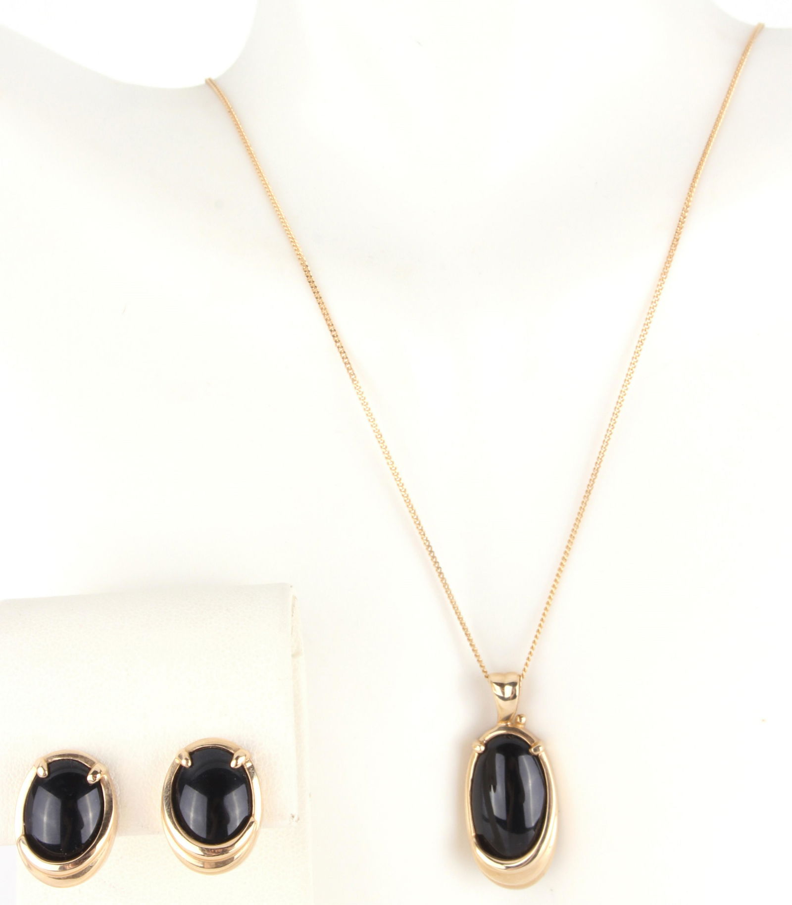 10K YELLOW GOLD ONYX LADIES JEWELRY SET - LOT OF 3 (1 of 6)