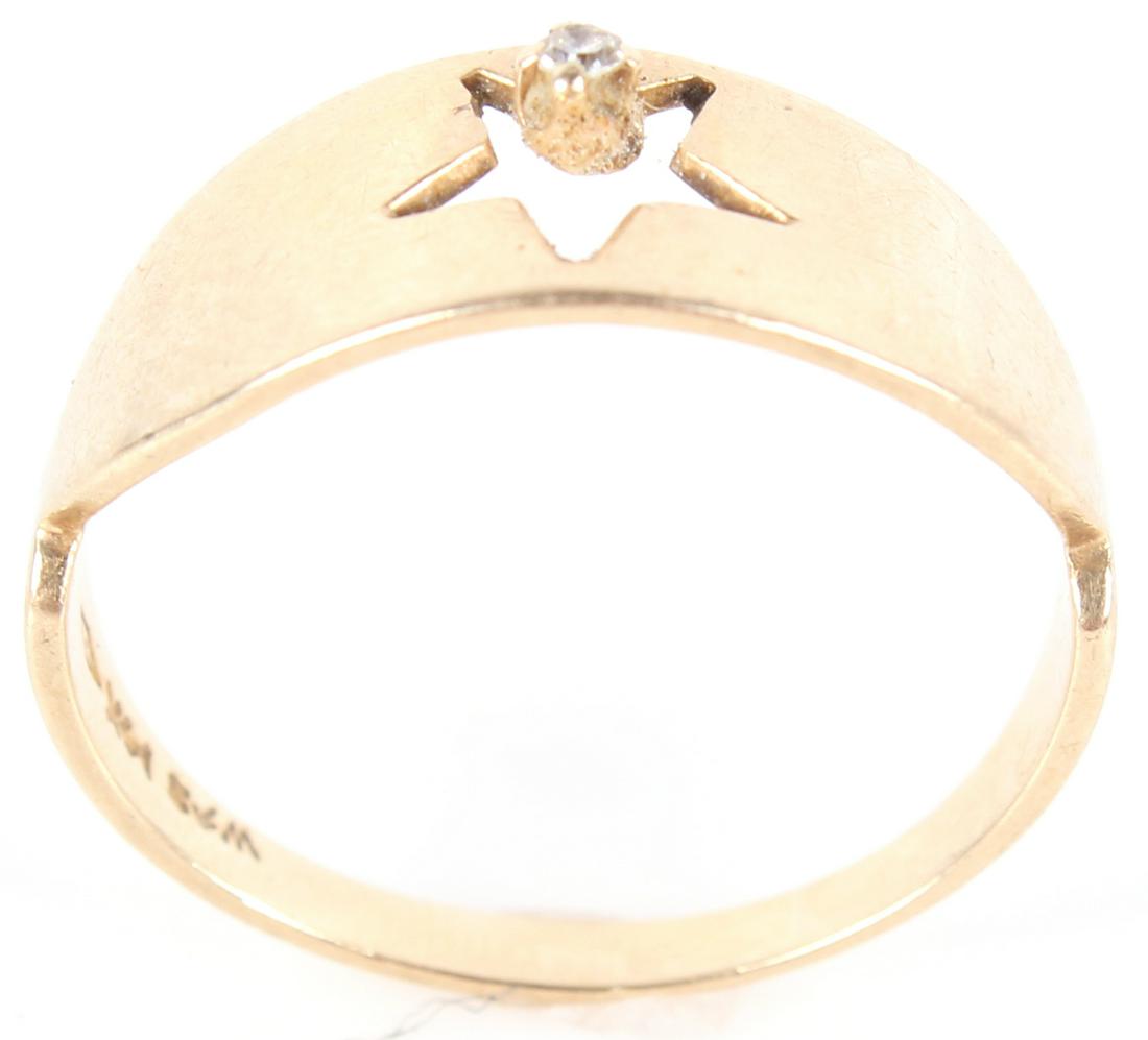 14K YELLOW GOLD .02 CT DIAMOND LADIES RING (1 of 3)