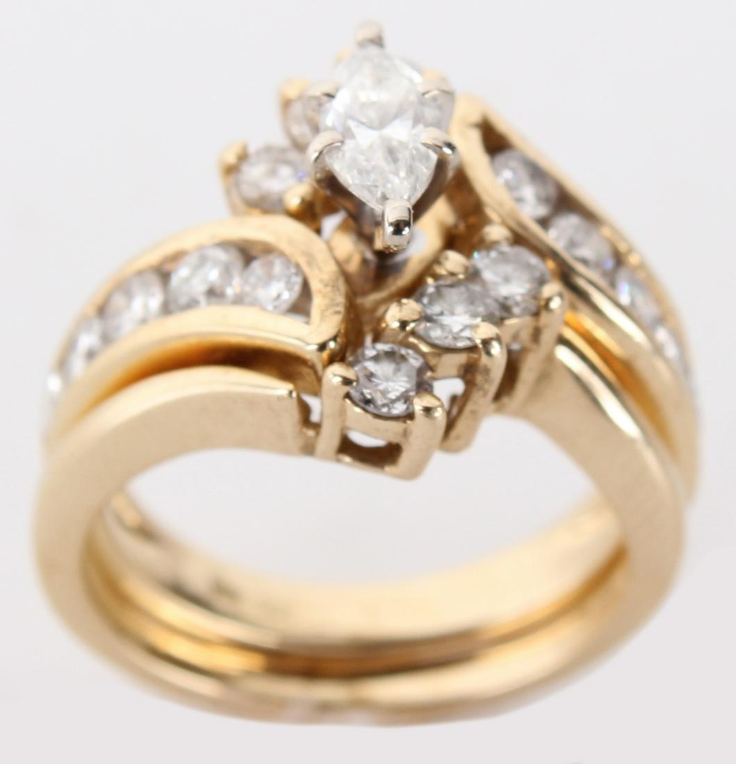 14K YELLOW GOLD DIAMOND WEDDING ENGAGEMENT RINGS (1 of 4)