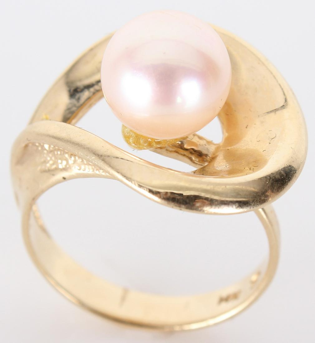 14K YELLOW GOLD LADIES PEARL COCKTAIL RING (1 of 4)