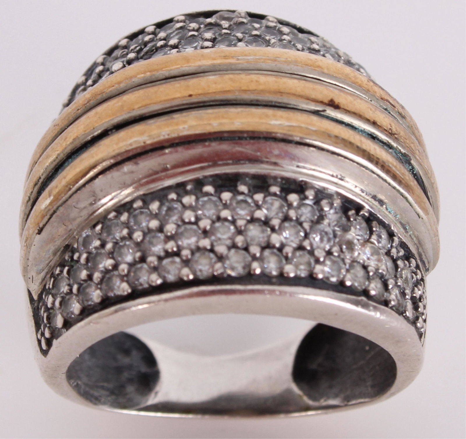 925 SILVER 14K YELLOW GOLD LIZA SHTROMBERG RING (1 of 4)