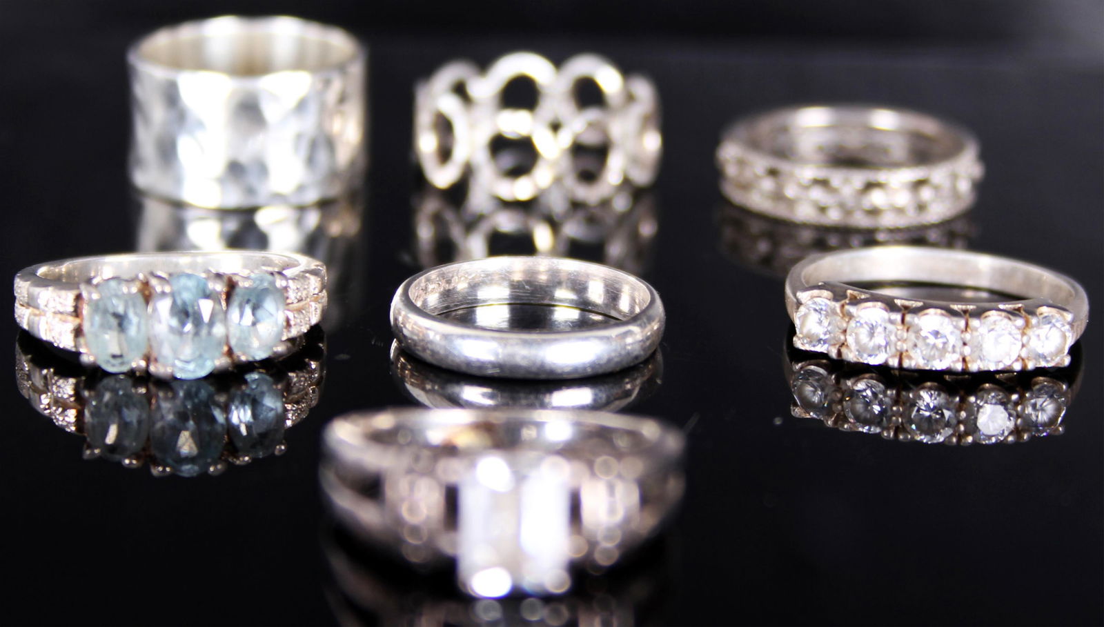 STERLING SILVER RING AND WEDDING COLLECTION - (7) (1 of 8)