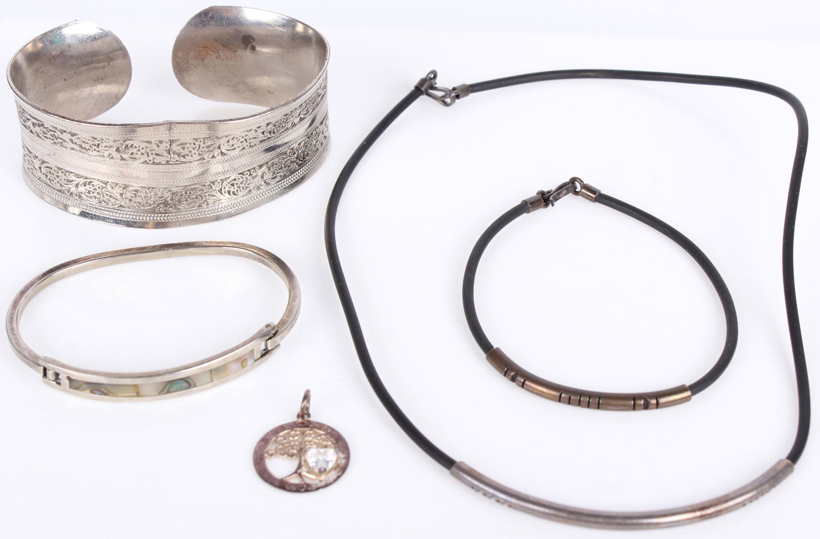 STERLING SILVER BRACELETS AND PENDANT (1 of 2)