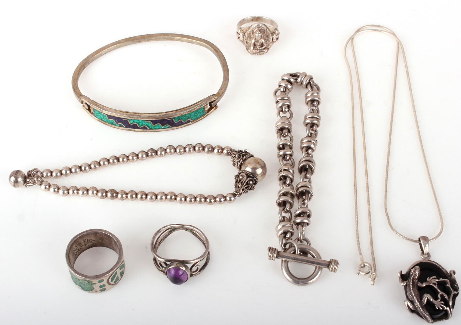 SOUTHWESTERN STERLING SILVER JEWELRY - LOT OF 8 (1 of 5)
