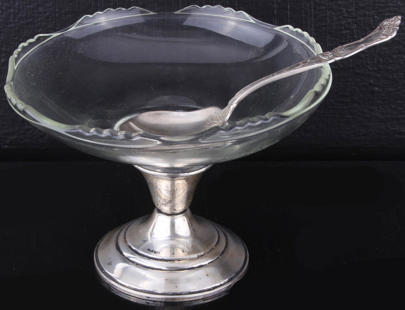 WEIGHTED STERLING CANDY DISH & STERLING SPOON (1 of 3)