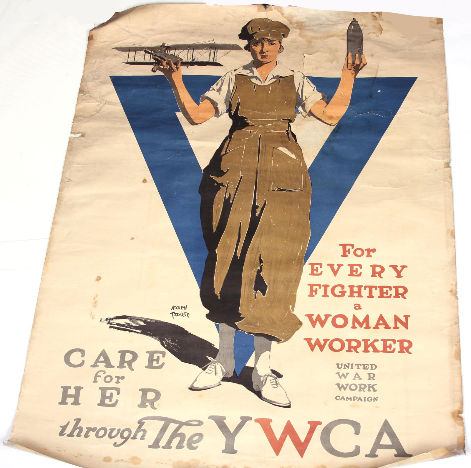1918 ORIGINAL WWI WOMAN WORKER PROPAGANDA (1 of 1)
