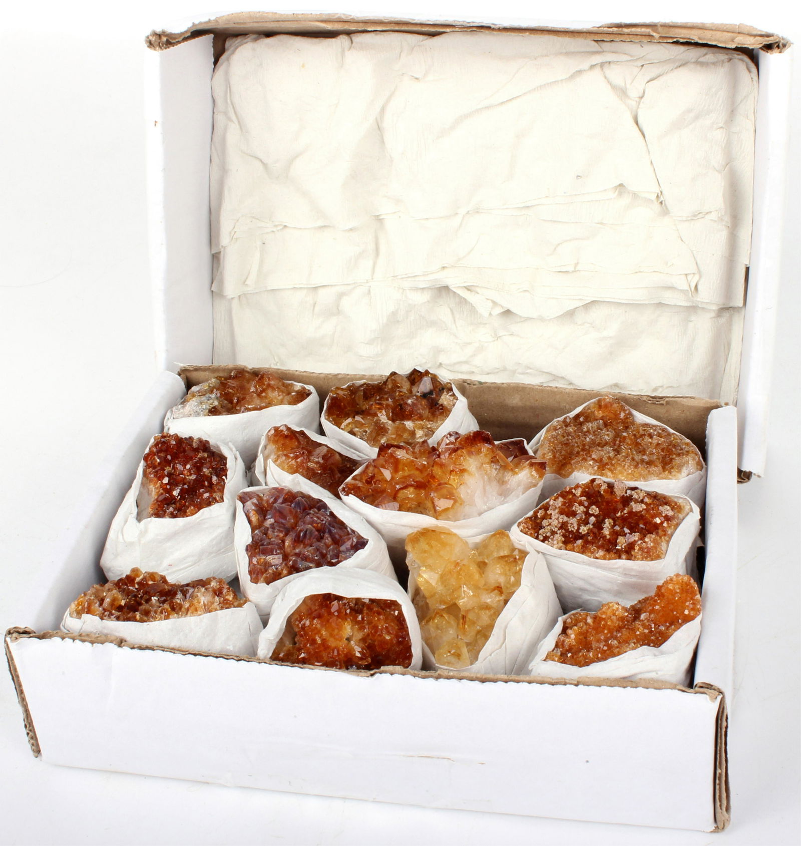 CITRINE CRYSTAL CLUSTER GEODES - LOT OF 23 (1 of 3)