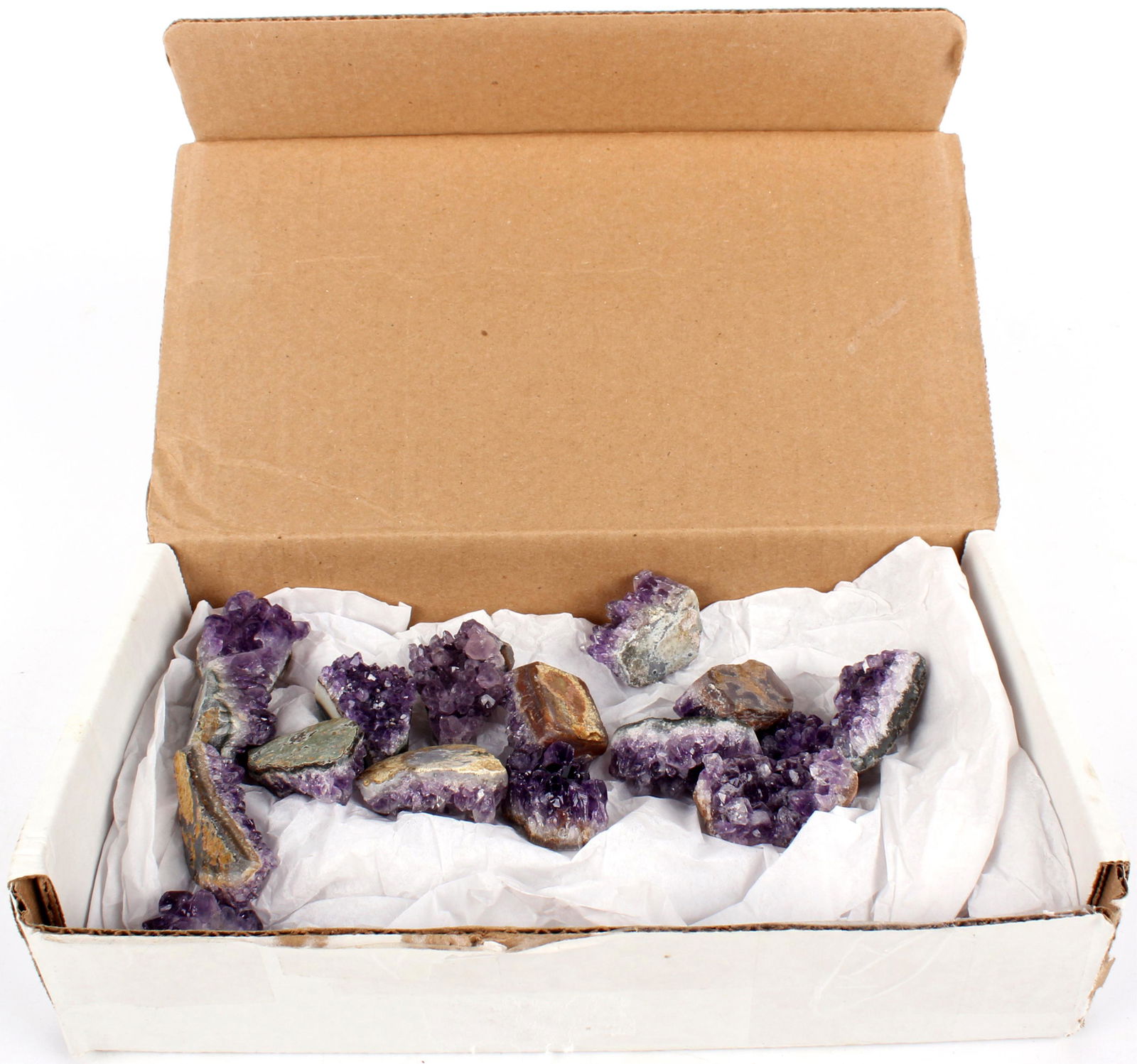 AMETHYST CRYSTAL CLUSTER GEODES - LOT OF 16 (1 of 3)