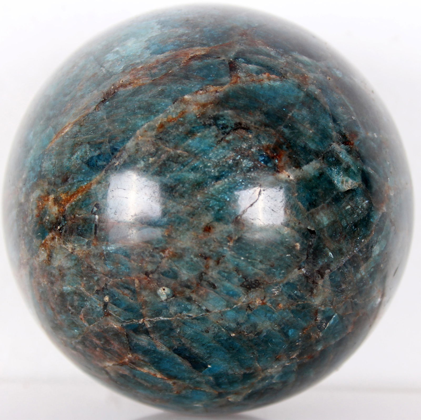 FLUORESCENT BLUE APATITE STONE ORB (1 of 1)