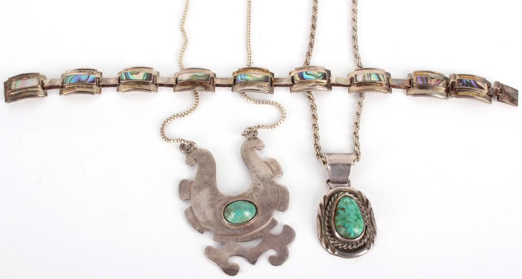 STERLING SILVER & TURQUOISE JEWELRY (3) (1 of 6)