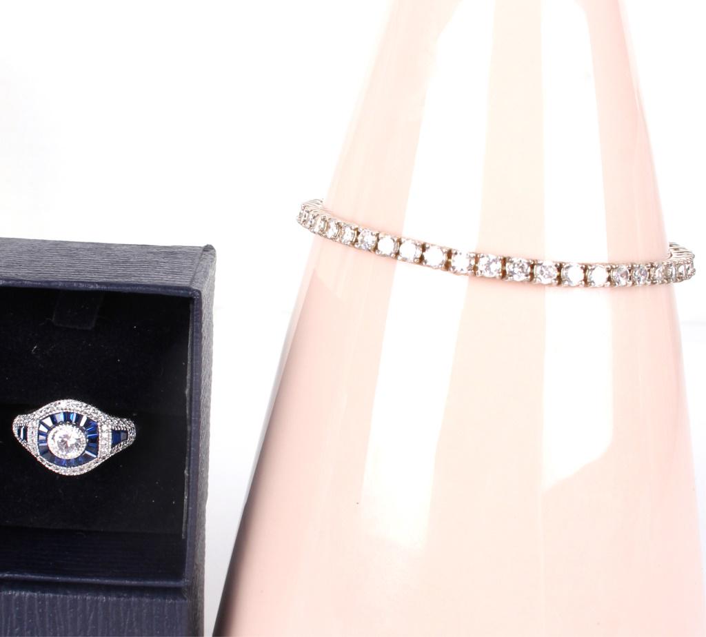 ART DECO STERLING SILVER RING & BRACELET (1 of 7)