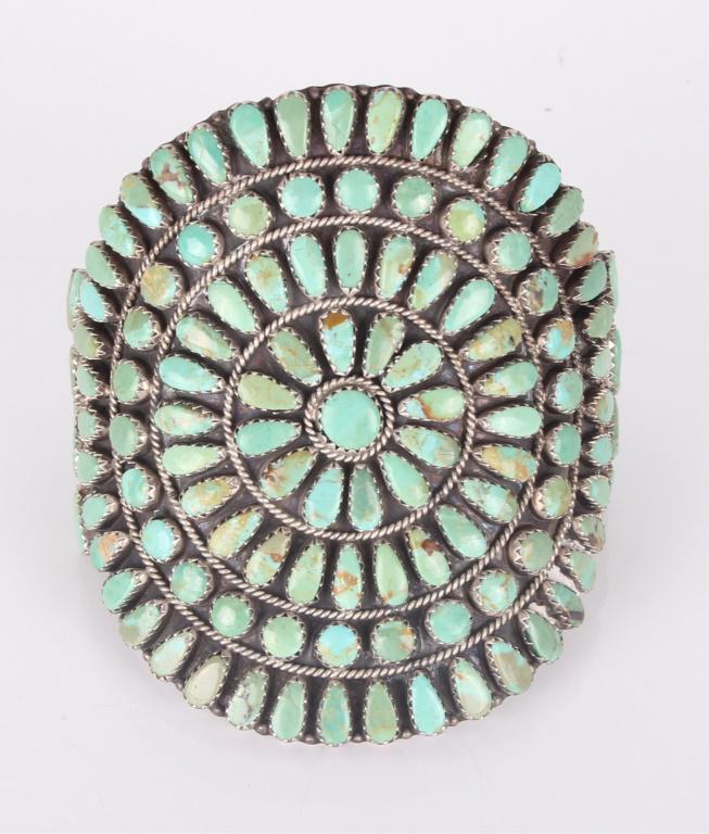 VINTAGE CHACO CANYON ZUNI TURQUOISE CUFF BRACELET (1 of 3)