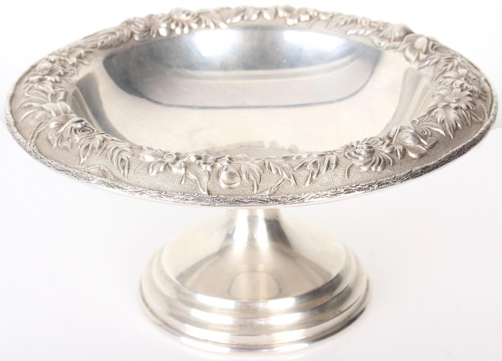 S KIRK & SON #436 STERLING FLORAL REPOUSSE COMPOTE (1 of 4)