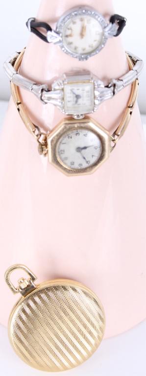 WRISTWATCHES & POCKET WATCH - LOT OF 4 (1 of 7)
