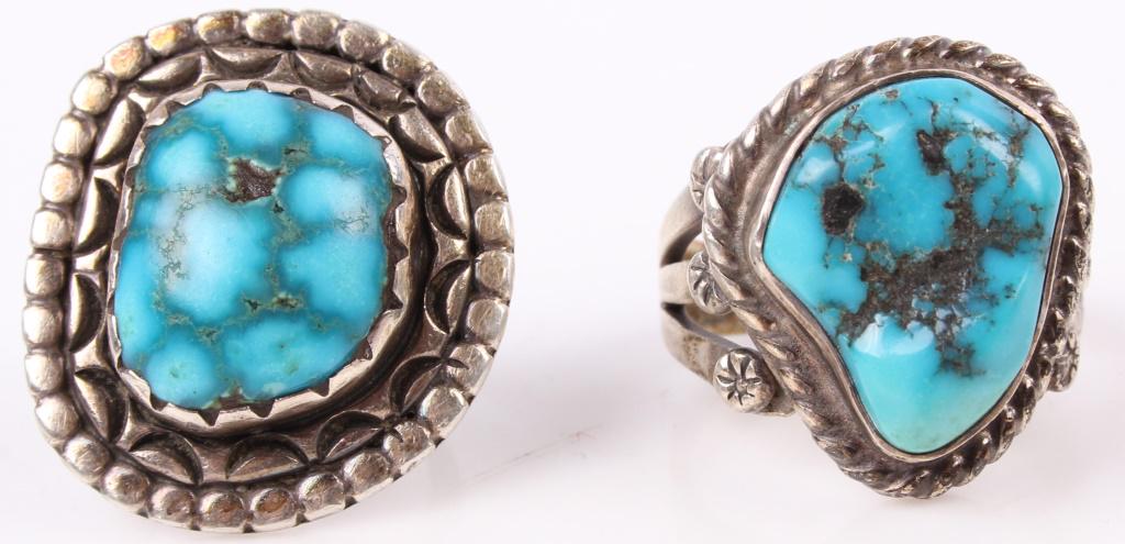 DESIGNER SOUTHWESTERN STERLING TURQUOISE RINGS - 2 (1 of 4)