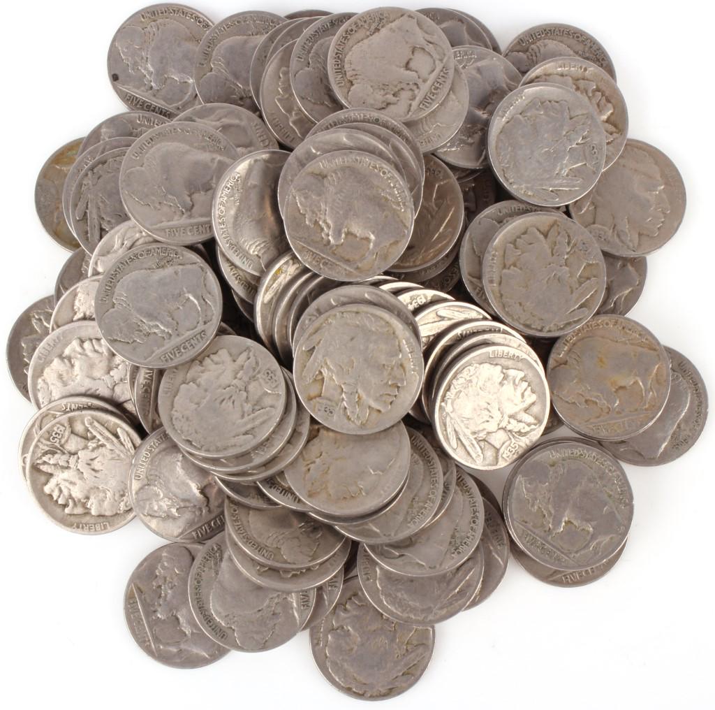 1934 - 1936 BUFFALO NICKELS - LOT OF 107 (1 of 3)