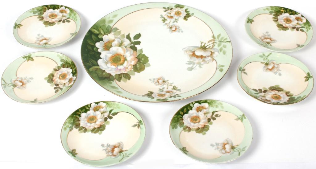 ROYAL HUDDLSTADT FLORAL DESSERT PLATES & PLATTER (1 of 6)