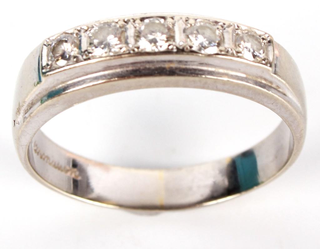 14K WHITE GOLD DIAMOND MEN'S RING - 0.5 CTW W/ COA (1 of 5)