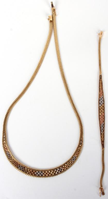 14K YELLOW GOLD NECKLACE AND BRACELET (1 of 3)