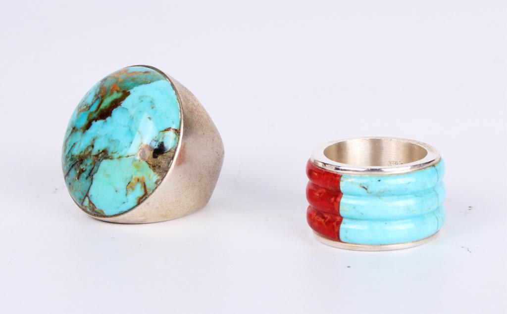 JAY KING STERLING SILVER TURQUOISE RINGS - 2 (1 of 2)