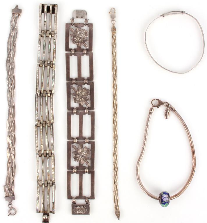 ASSORTED STERLING BRACLETS - LOT OF 6 (1 of 9)