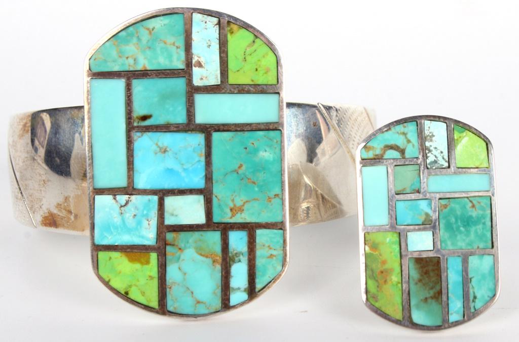 JAY KING STERLING SILVER TURQUOISE JEWELRY SET (1 of 4)
