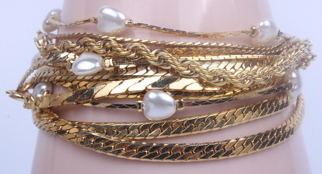 GOLD-TONED ASSORTED BRACELETS - LOT OF 12 (1 of 1)