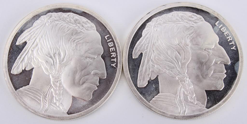 .999 FINE SILVER BUFFALO ROUNDS - LOT OF 2 (1 of 2)