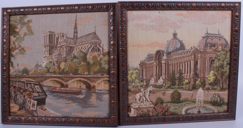 FRAMED STITCH WORK OF PARIS, FRANCE SCENERY (2) (1 of 1)