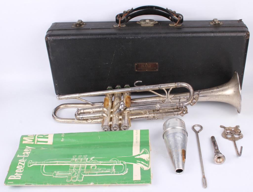 H.N. WHITE SILVER PLATE TRUMPET (1 of 9)