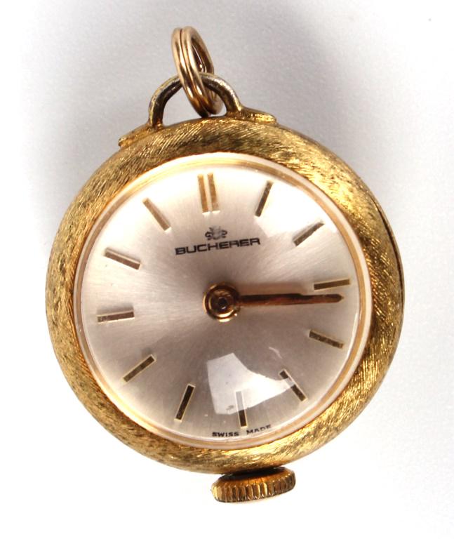 BUCHERER GOLD FILLED SKELETON BACKED PENDANT WATCH (1 of 2)
