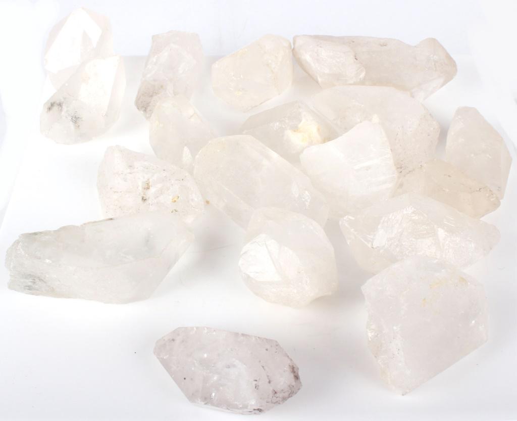 NATURAL CLEAR QUARTZ RAW GEODES - LOT OF 18 (1 of 2)