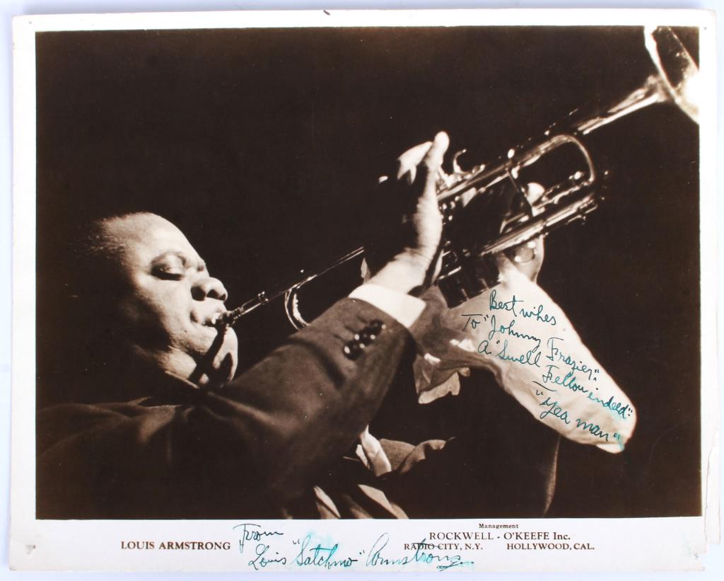 LOUIS ARMSTRONG AUTOGRAPHED PRINT W/ BEST WISHES (1 of 4)