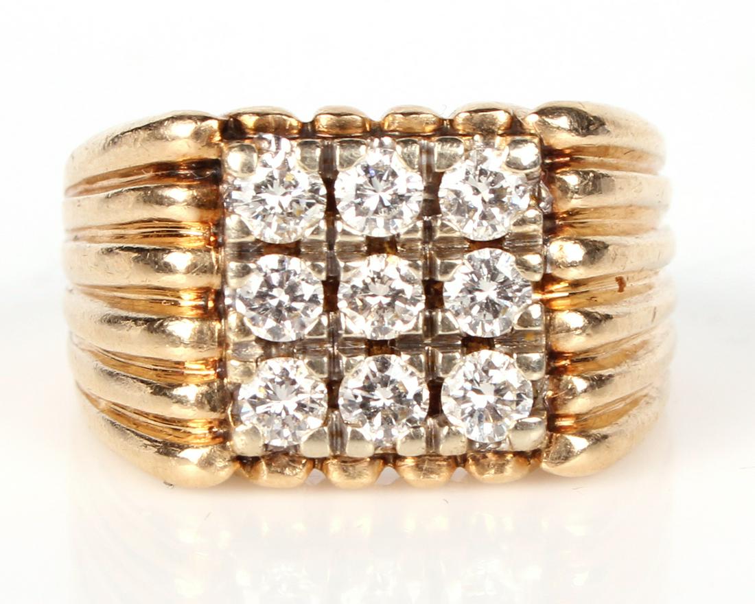 14K YELLOW GOLD DIAMOND MEN'S RING - 1.35 CTW (1 of 5)