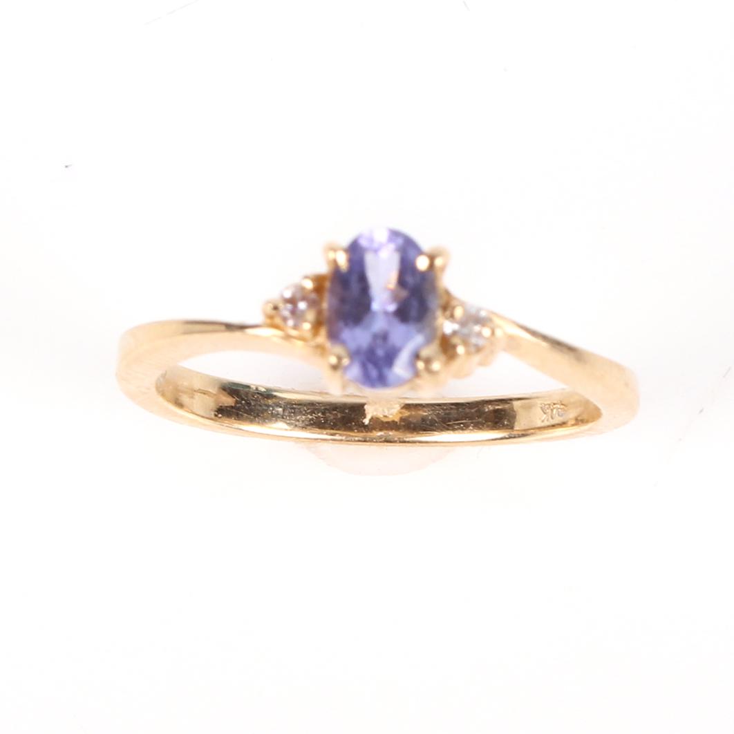 14K YELLOW GOLD TANZANITE RING (1 of 5)