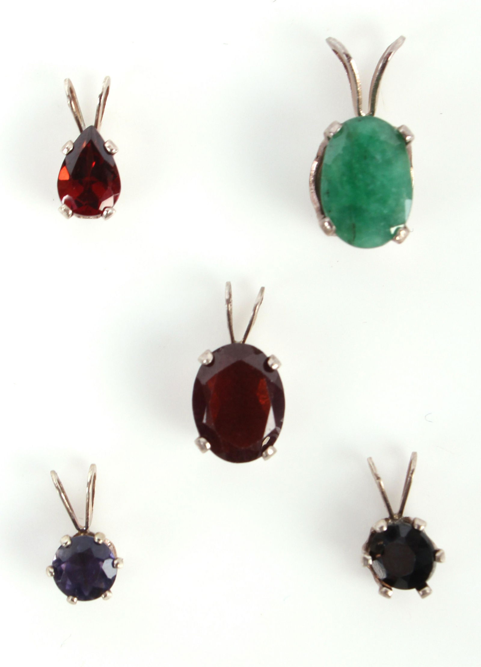 ASSORTED PRECIOUS GEMSTONE PENDANTS - LOT OF 5 (1 of 3)