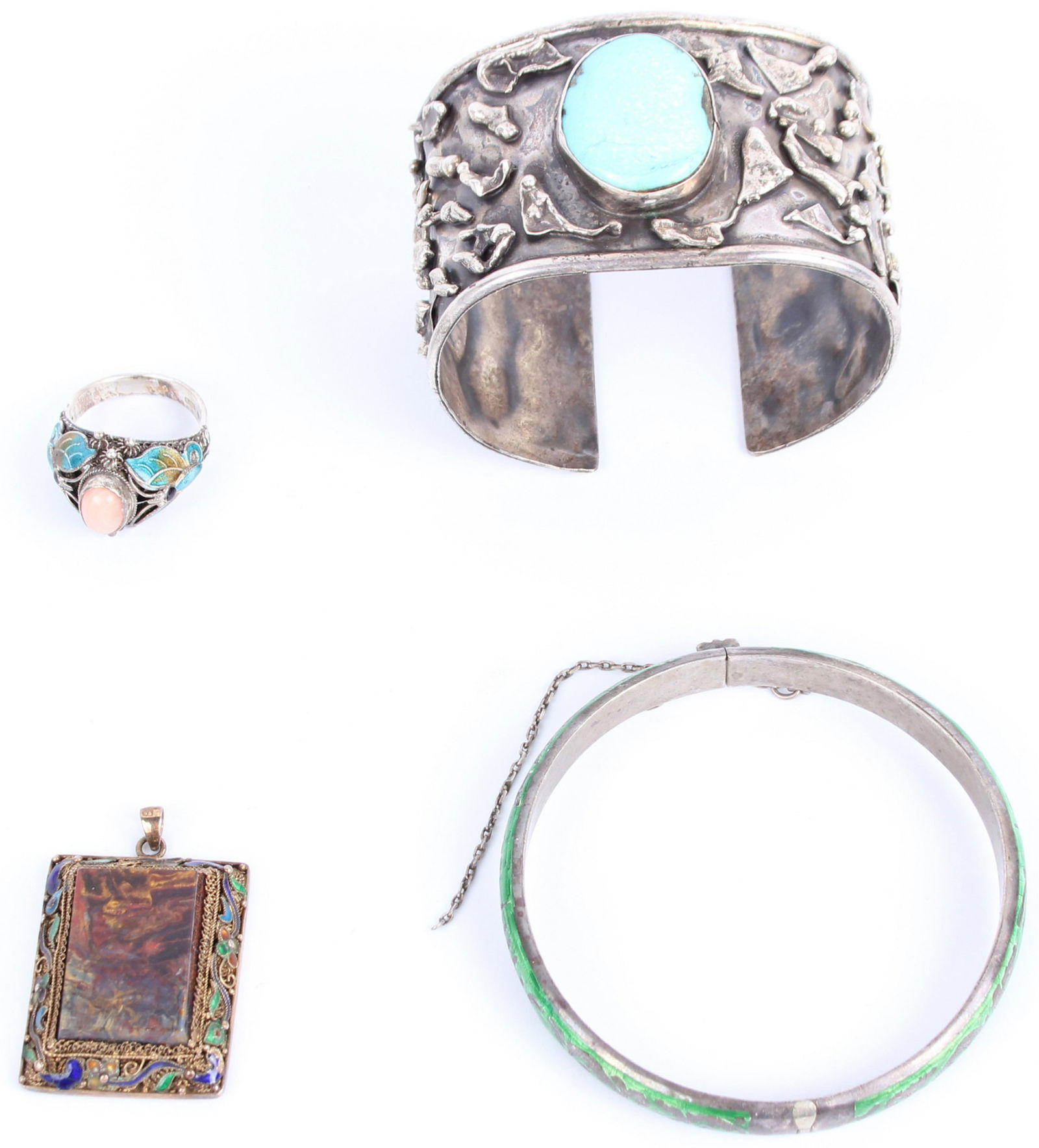 ASSORTED STERLING & SILVER JEWELRY - LOT OF 4 (1 of 8)