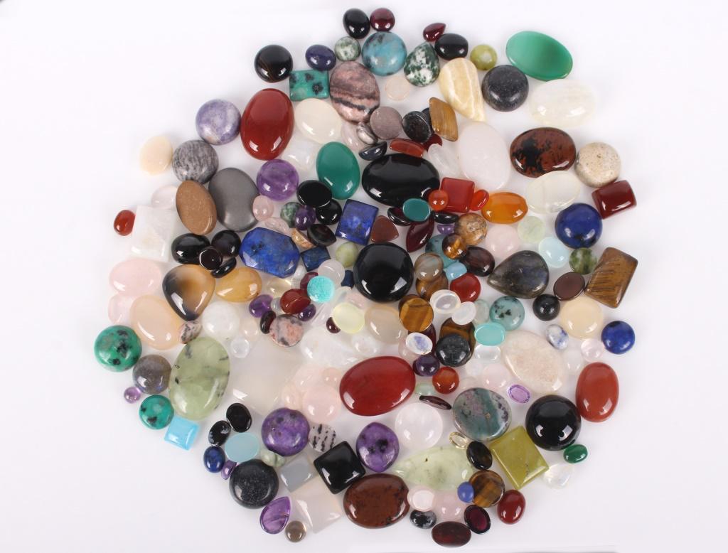 ASSORTED LOOSE SMALL CABOCHON GEMSTONES 1000 CTW (1 of 5)